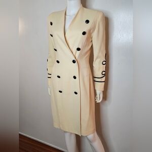 VTG Sandra Ow-Wing For N.R.1 Elegant Cream Double-Breasted Dress Size 40